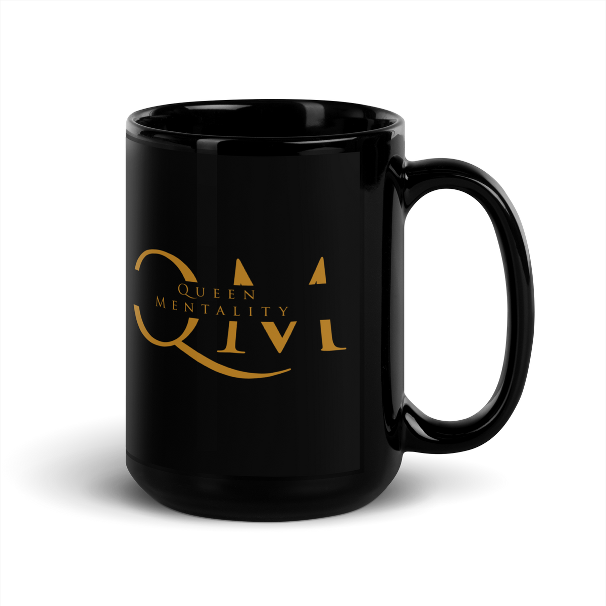 Queen Mentality Black Glossy Mug