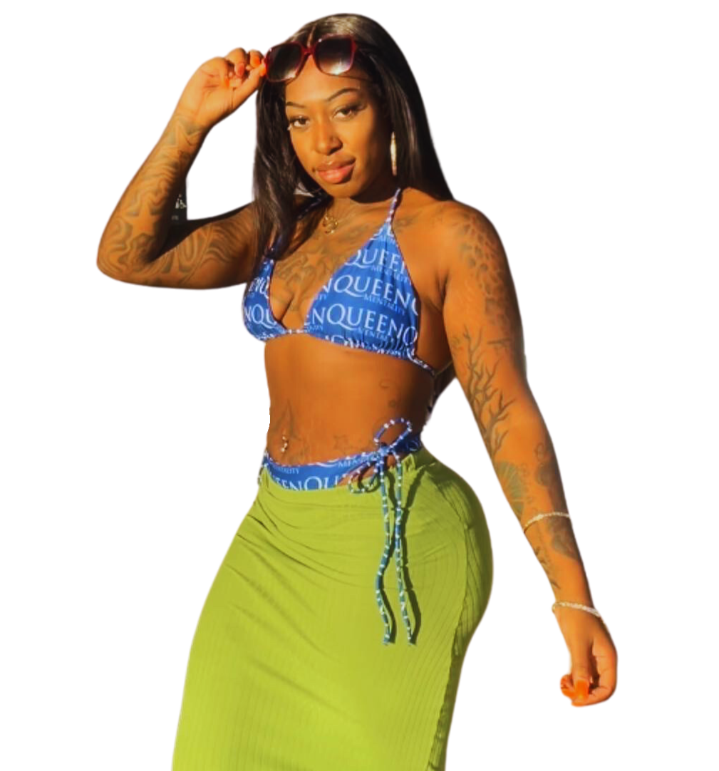 Queen Mentality All Over Print Bathing Suit