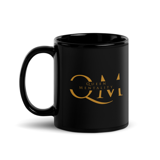 Queen Mentality Black Glossy Mug