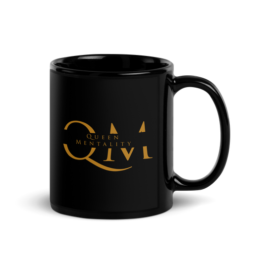 Queen Mentality Black Glossy Mug