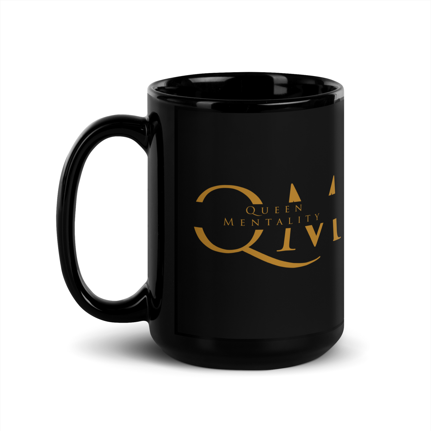 Queen Mentality Black Glossy Mug