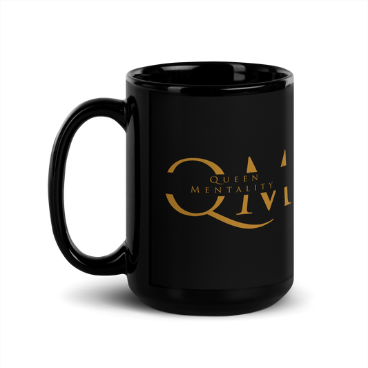 Queen Mentality Black Glossy Mug