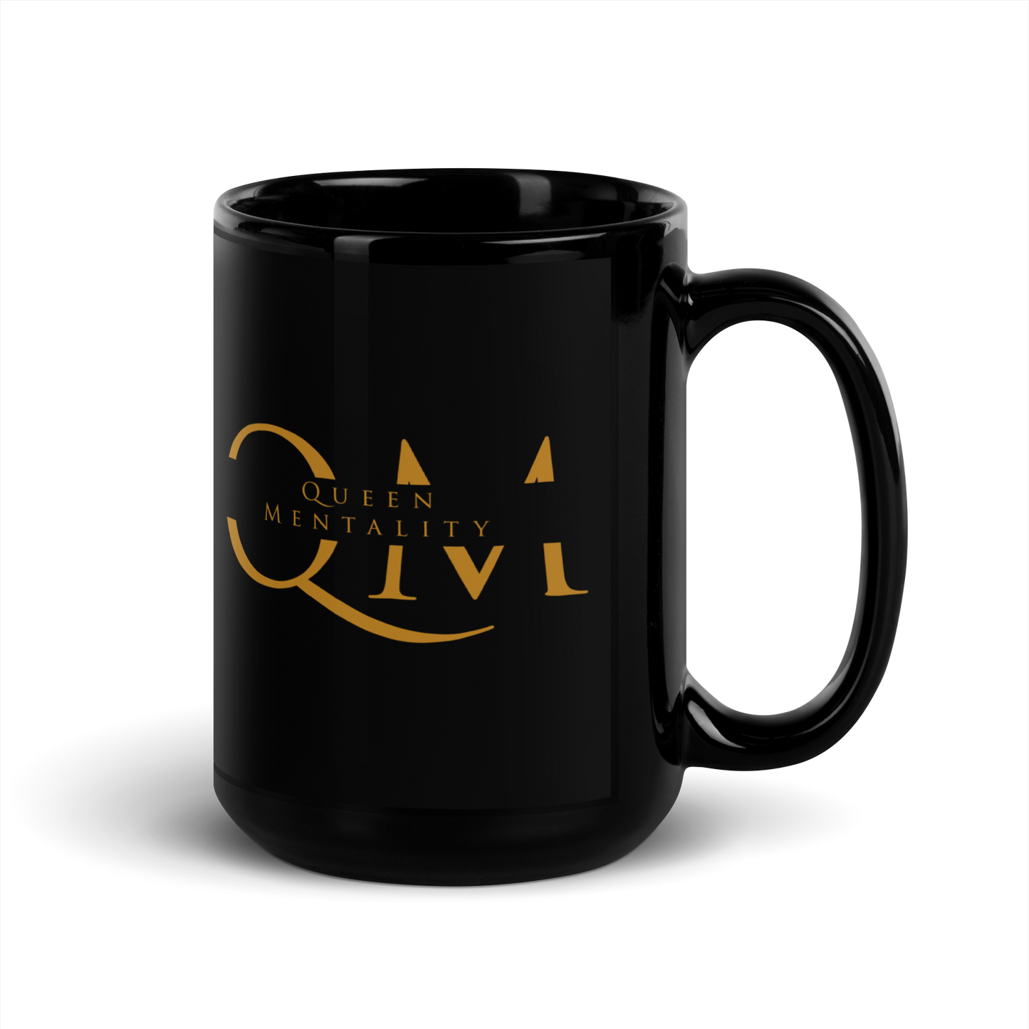 Queen Mentality Black Glossy Mug